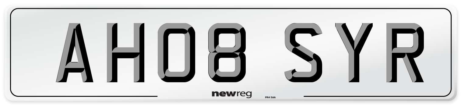 AH08 SYR Number Plate from New Reg